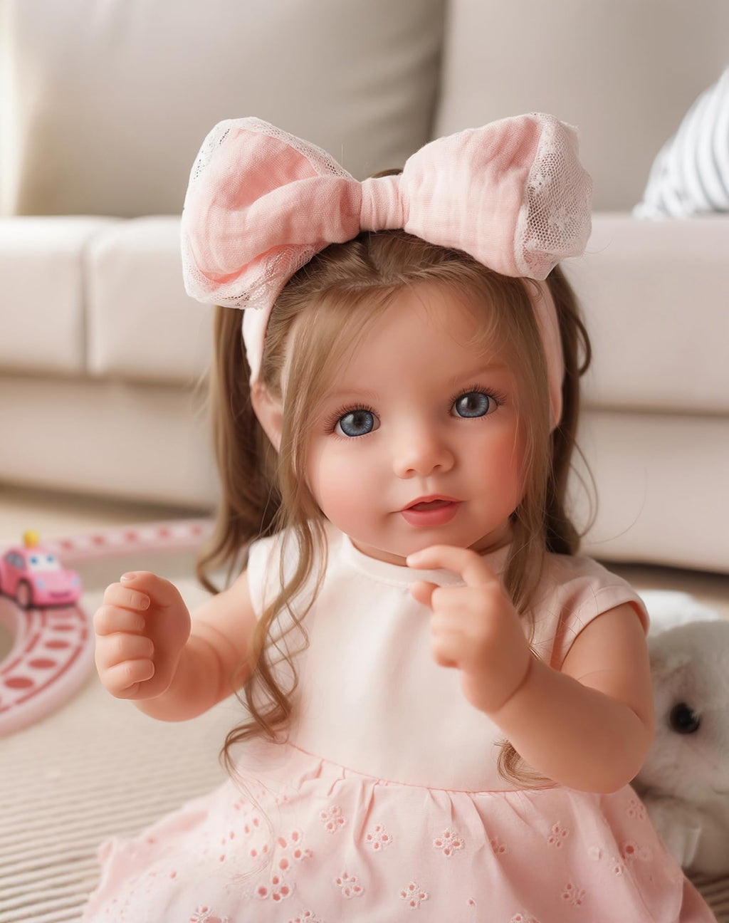 Lifelike Reborn Baby Dolls Dara - 20 Inch Realistic-Newborn Baby Doll Brown Hair Girl Handmade Real Life Baby Dolls with Clothes and Toy Accessories Gift for Kids Age 3+