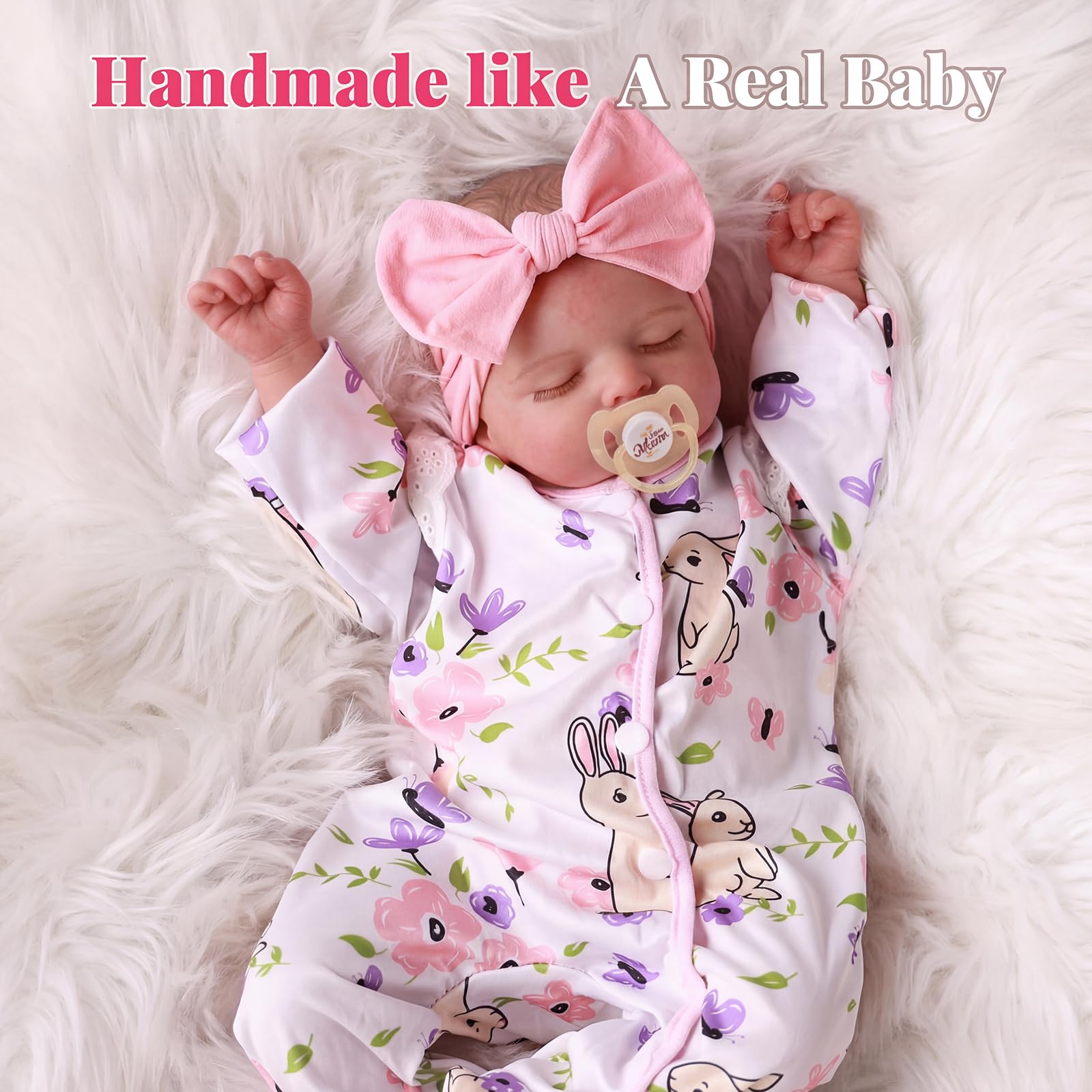 BABESIDE 20 Inch Reborn Baby Dolls Girl, Realistic Newborn Baby Doll with Poseable Body, Lifelike Baby Doll with Accessories for Girls Ages 3+, Pretend Play & Collection Gift