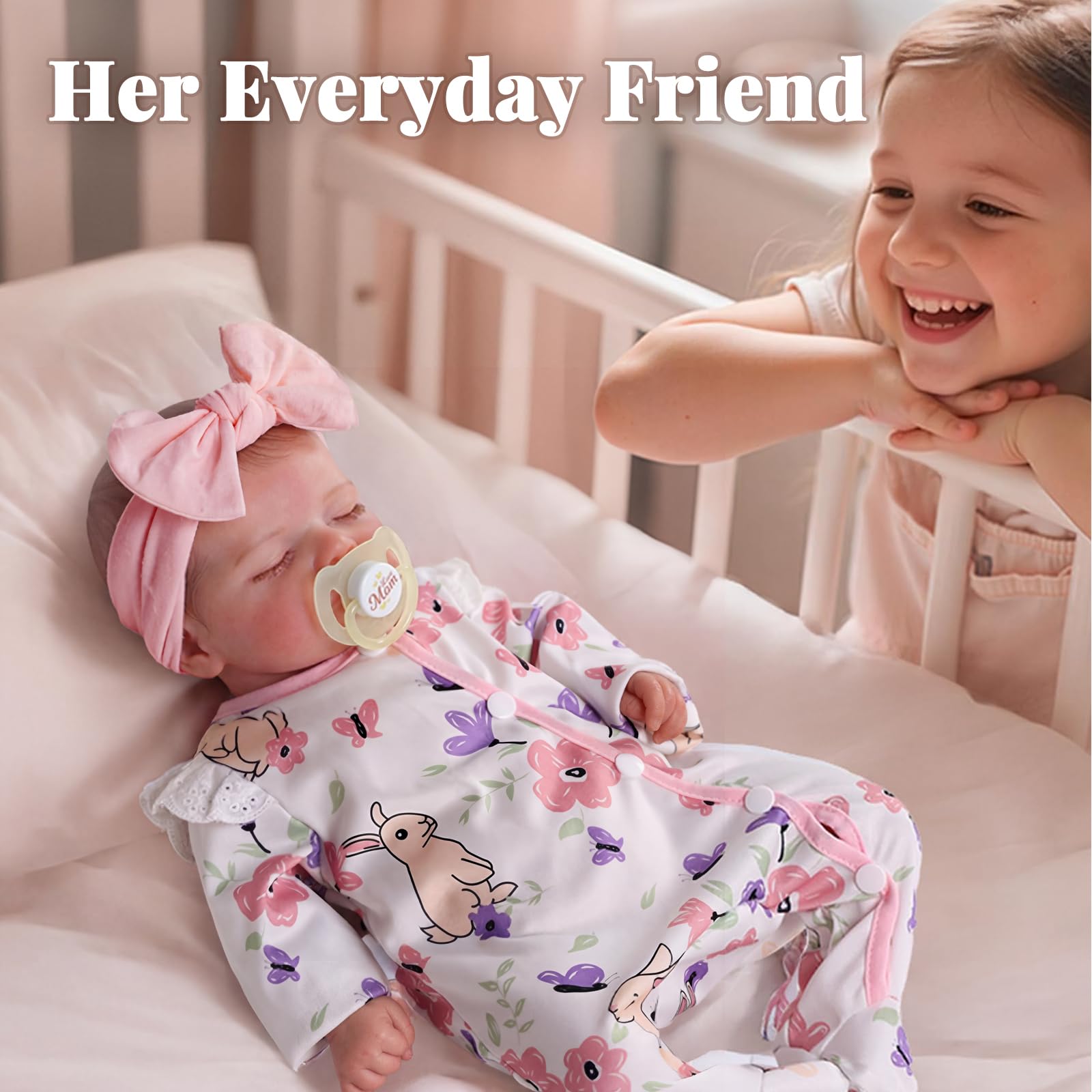 BABESIDE 20 Inch Reborn Baby Dolls Girl, Realistic Newborn Baby Doll with Poseable Body, Lifelike Baby Doll with Accessories for Girls Ages 3+, Pretend Play & Collection Gift