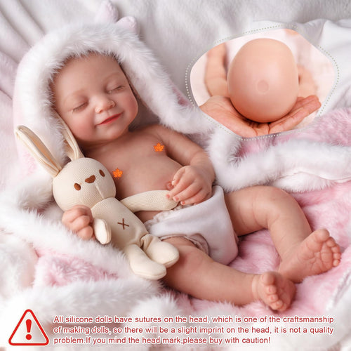 BABESIDE Silicone Baby Doll - 16" Sleeping Reborn Baby Dolls Silicone Full Body, Anatomically Correct Newborn Real Life Baby Doll with Feeding Kit & Gift Box for Kids Age 3+