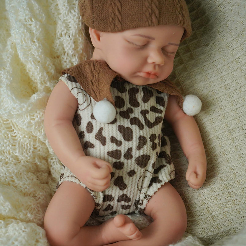 SOFTMARY Lifelike Reborn Baby Dolls - 12-inch Full Silicone Newborn, Real Life Baby Dolls with Realistic Veins & Sleeping Pose - Real Baby Reborn Gift Set for Kids Age 3+