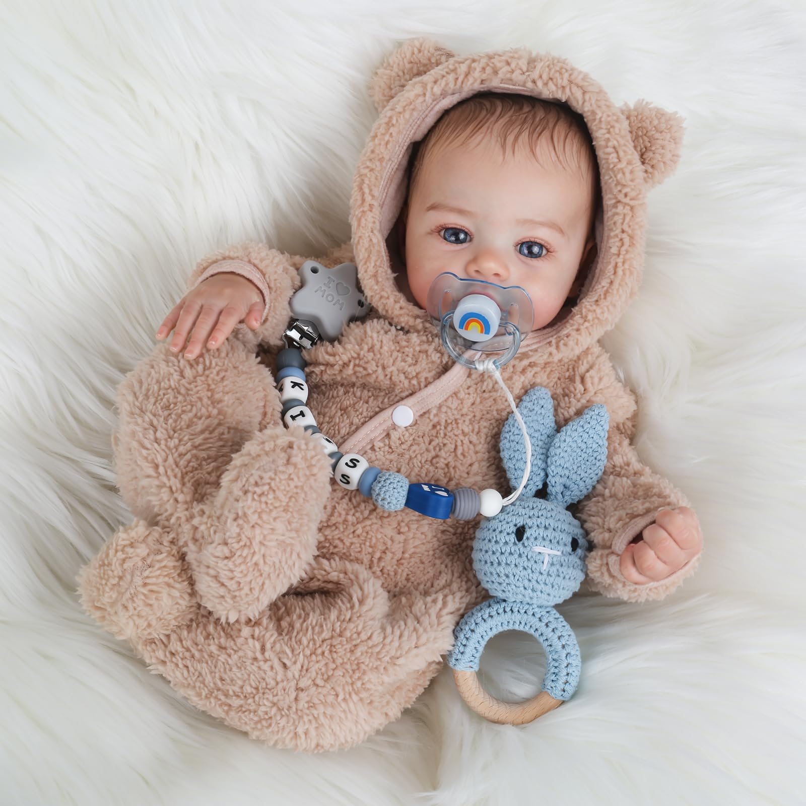 KSBD Reborn Baby Dolls - 18 Inch Realistic Baby Doll Lifelike Full Baby Boy Real Life Baby Doll with Soft Vinyl Body can Swimming with Accessories Gifts for Kids 3+