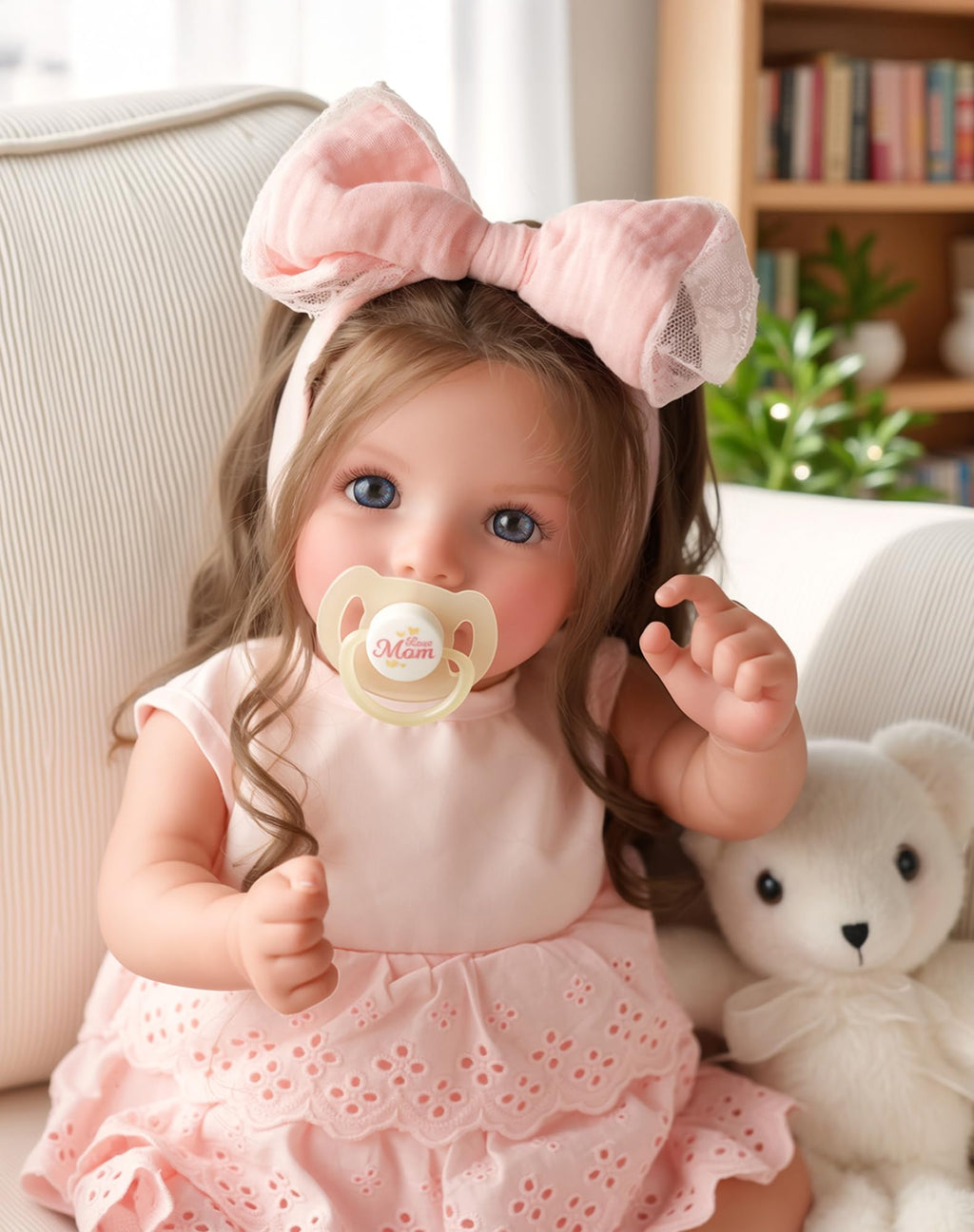 Lifelike Reborn Baby Dolls Dara - 20 Inch Realistic-Newborn Baby Doll Brown Hair Girl Handmade Real Life Baby Dolls with Clothes and Toy Accessories Gift for Kids Age 3+