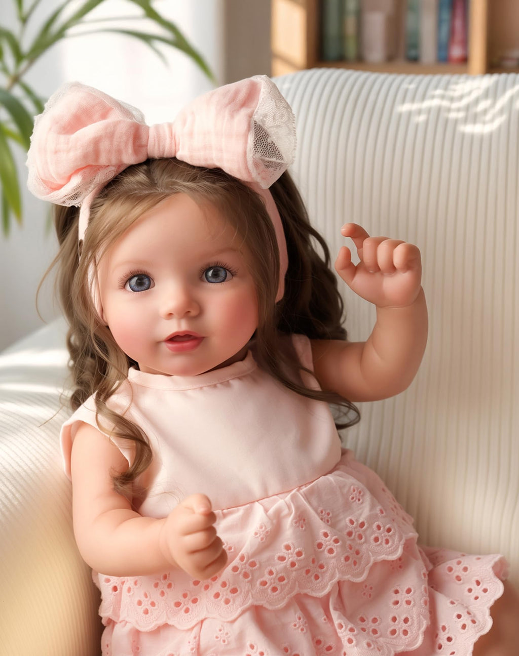 Lifelike Reborn Baby Dolls Dara - 20 Inch Realistic-Newborn Baby Doll Brown Hair Girl Handmade Real Life Baby Dolls with Clothes and Toy Accessories Gift for Kids Age 3+