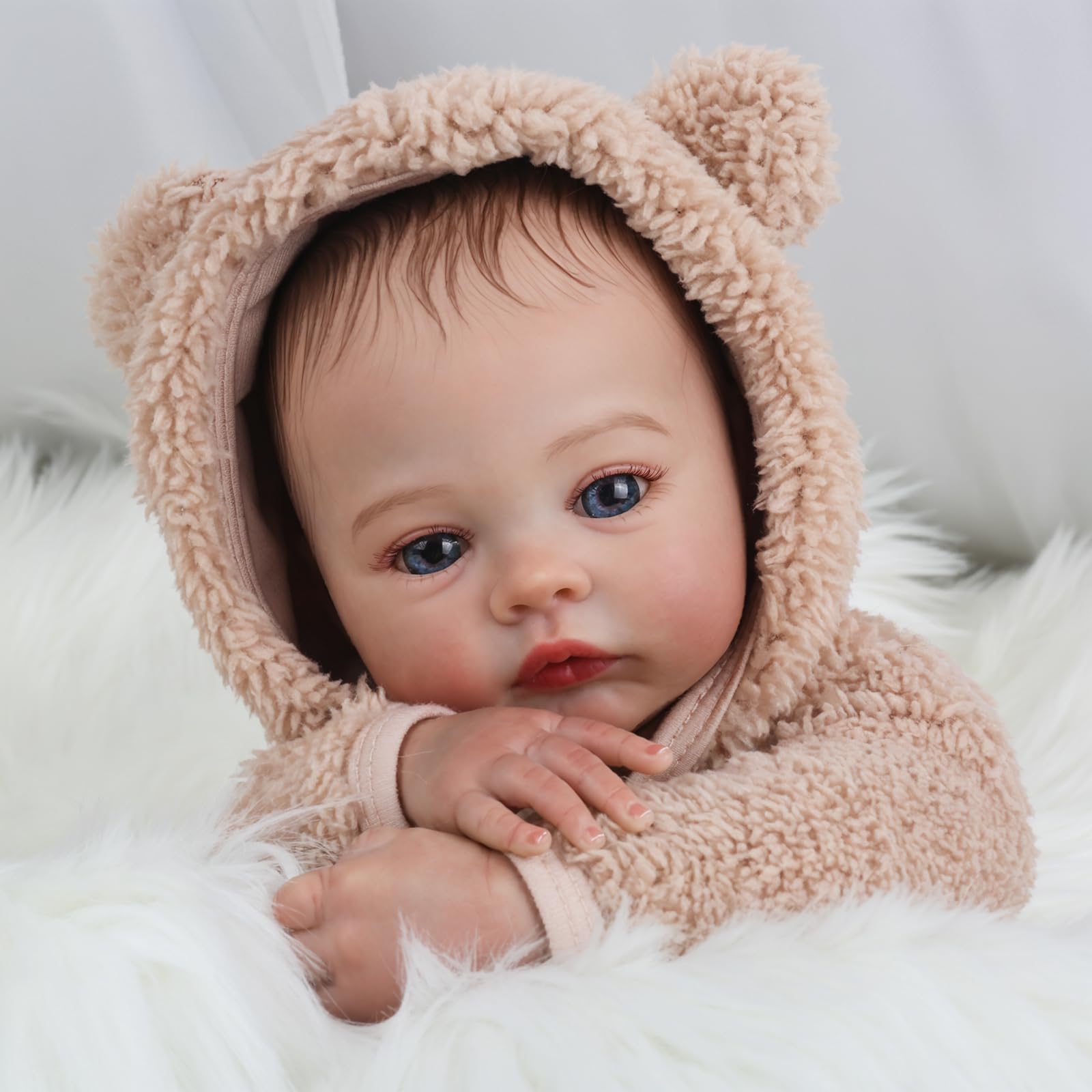 KSBD Reborn Baby Dolls - 18 Inch Realistic Baby Doll Lifelike Full Baby Boy Real Life Baby Doll with Soft Vinyl Body can Swimming with Accessories Gifts for Kids 3+