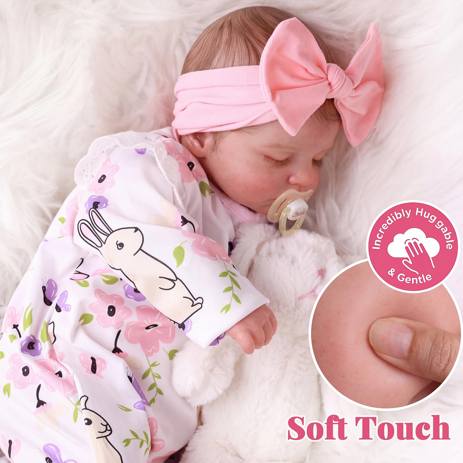 BABESIDE 20 Inch Reborn Baby Dolls Girl, Realistic Newborn Baby Doll with Poseable Body, Lifelike Baby Doll with Accessories for Girls Ages 3+, Pretend Play & Collection Gift