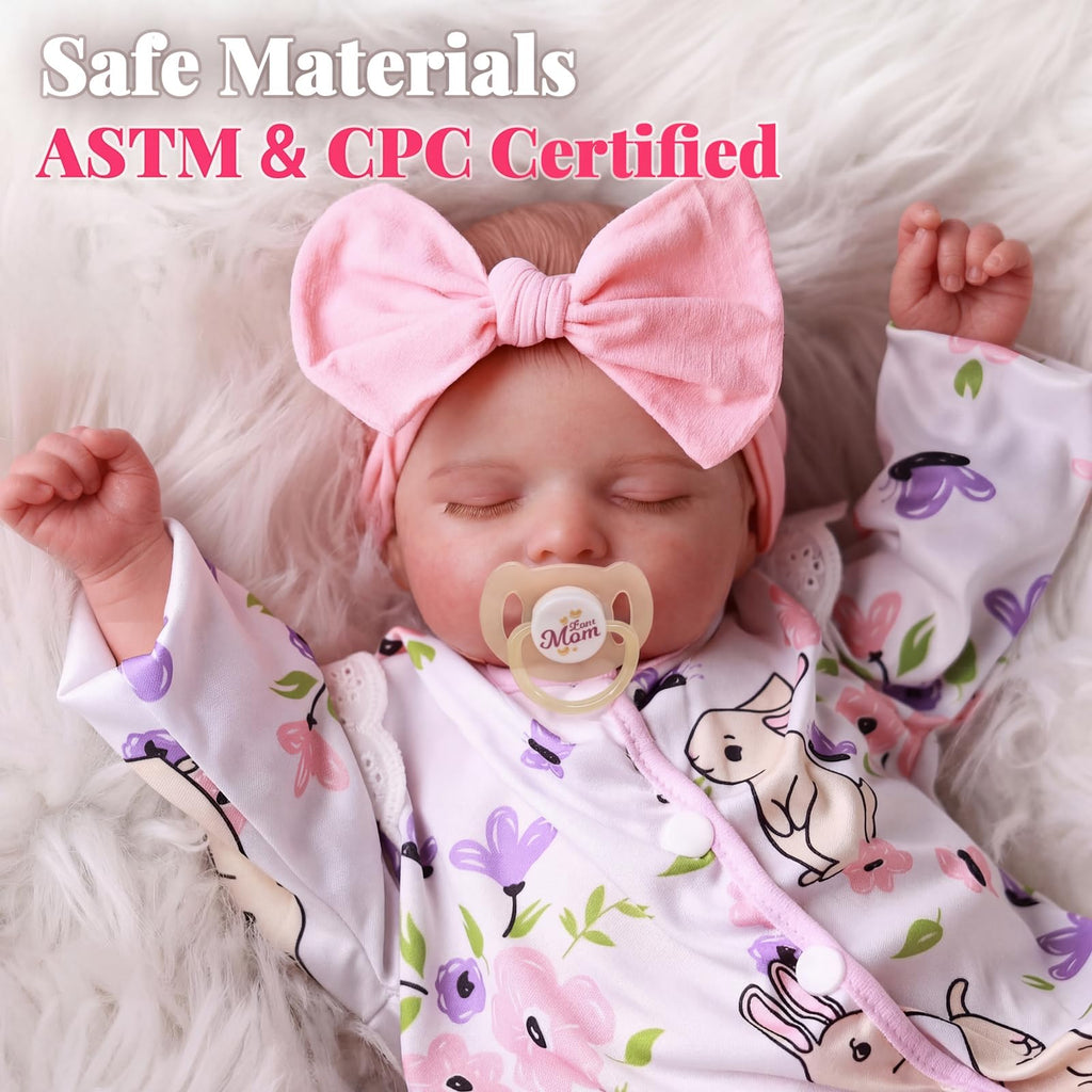 BABESIDE 20 Inch Reborn Baby Dolls Girl, Realistic Newborn Baby Doll with Poseable Body, Lifelike Baby Doll with Accessories for Girls Ages 3+, Pretend Play & Collection Gift