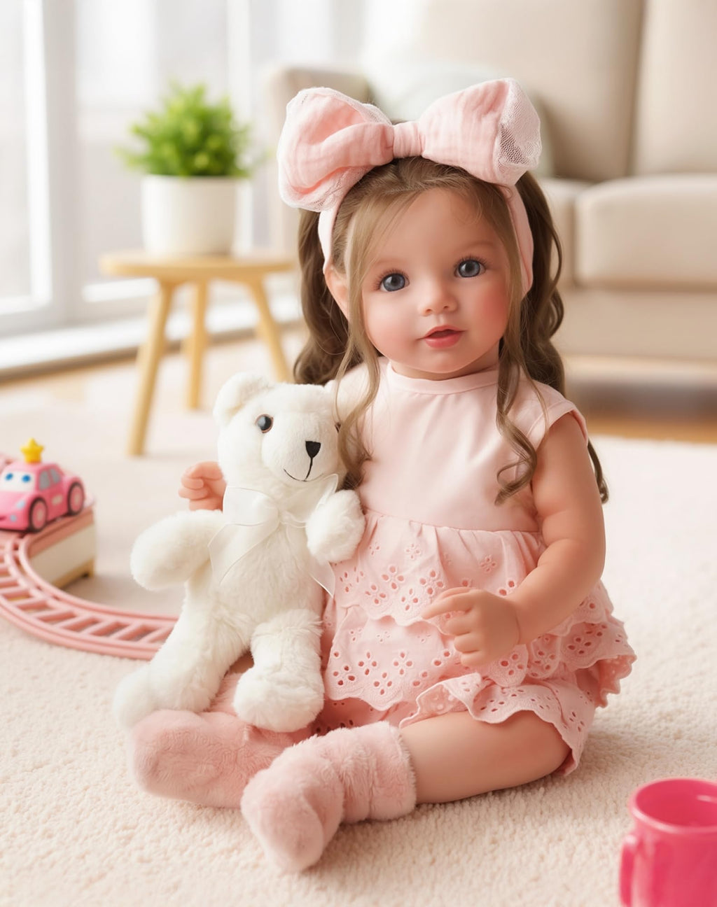 Lifelike Reborn Baby Dolls Dara - 20 Inch Realistic-Newborn Baby Doll Brown Hair Girl Handmade Real Life Baby Dolls with Clothes and Toy Accessories Gift for Kids Age 3+